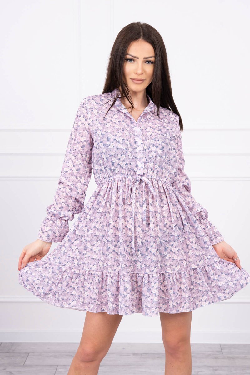 Šaty s kvetinovým vzorom fialové