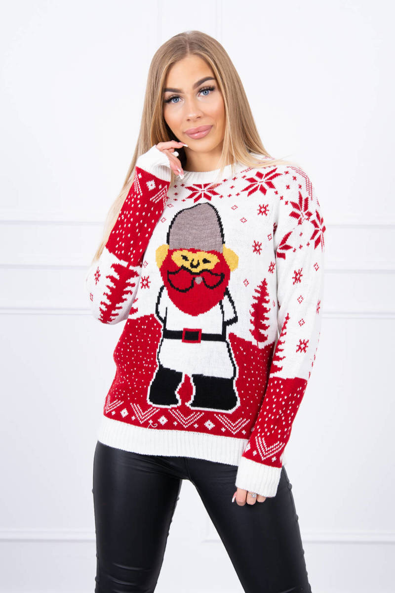 Dámsky vianočný sveter Mráz smotanový