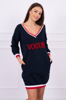 Športové šaty s nápisom Vogue granátové