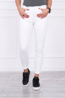 Farebné dámske džínsy elastické biele