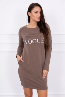 Šaty s potlačou Vogue cappucino
