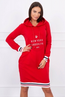 Mikinové šaty Brooklyn červené